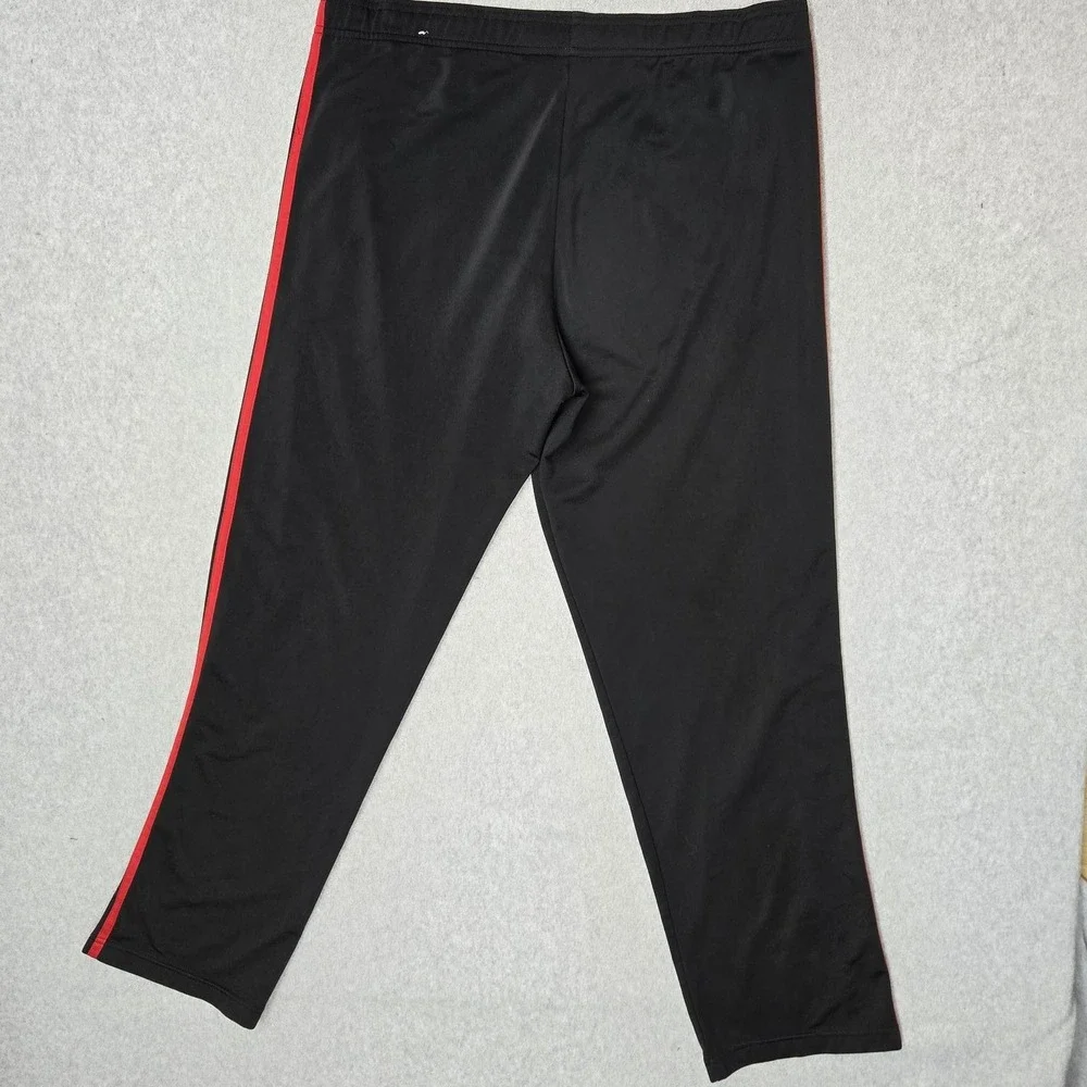 Adidas Men Activewear Pants M Black Track Red Stripe 30